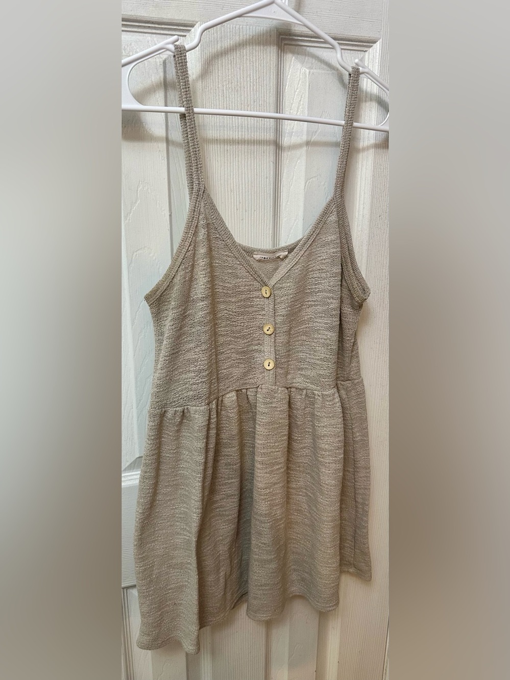First Love Knit Button Down Babydoll Tank